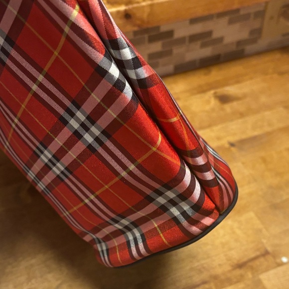 Burberry Blue Label Red and Black Plaid Tote  Free COA included ! Like new ! - Picture 8 of 15